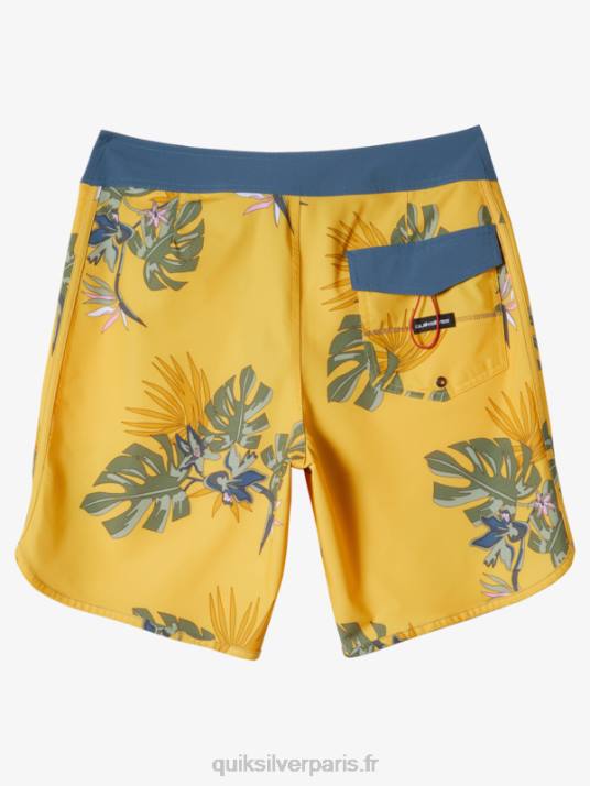 Hommes Quiksilver boardshort festonné 19 en soie de surf D6PT214 Jaune d\'œuf