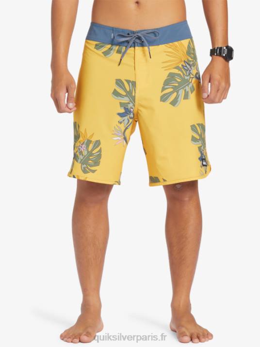 Hommes Quiksilver boardshort festonné 19 en soie de surf D6PT214 Jaune d\'œuf