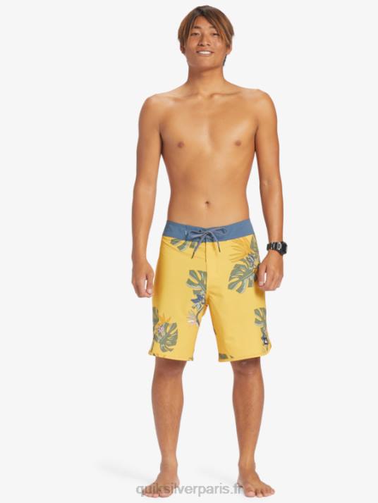 Hommes Quiksilver boardshort festonné 19 en soie de surf D6PT214 Jaune d\'œuf