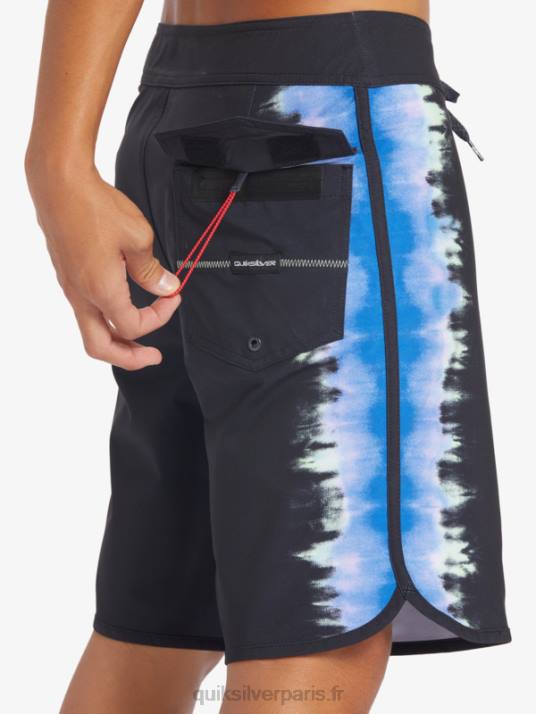 Hommes Quiksilver boardshort festonné 19 en soie de surf D6PT216 noir