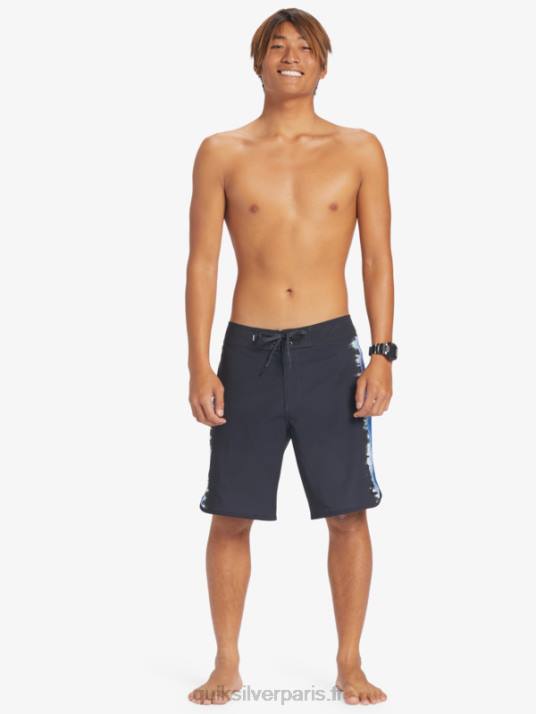 Hommes Quiksilver boardshort festonné 19 en soie de surf D6PT216 noir