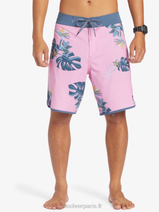 Hommes Quiksilver boardshort festonné 19 en soie de surf D6PT217 mauve clair de lune