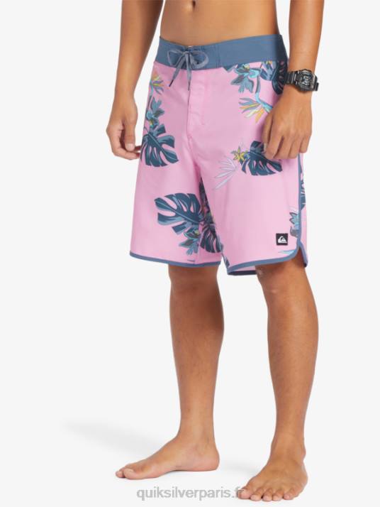 Hommes Quiksilver boardshort festonné 19 en soie de surf D6PT217 mauve clair de lune