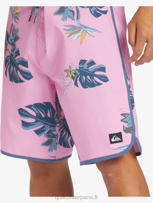 Hommes Quiksilver boardshort festonné 19 en soie de surf D6PT217 mauve clair de lune