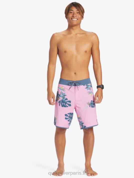 Hommes Quiksilver boardshort festonné 19 en soie de surf D6PT217 mauve clair de lune