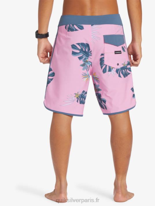 Hommes Quiksilver boardshort festonné 19 en soie de surf D6PT217 mauve clair de lune