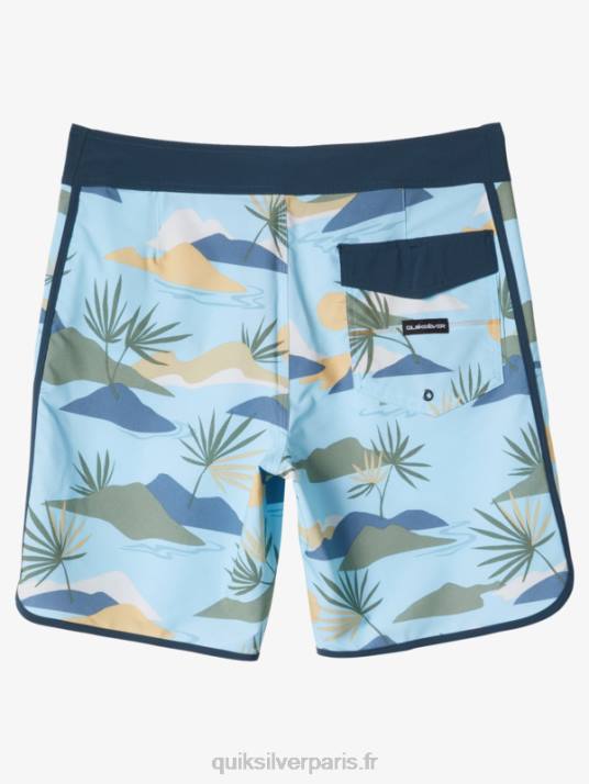 Hommes Quiksilver boardshort festonné 19 en soie de surf D6PT218 bleu ciel