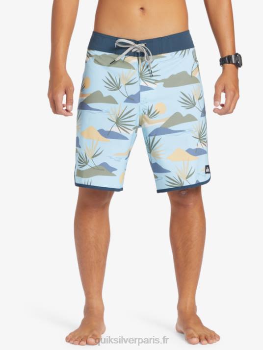 Hommes Quiksilver boardshort festonné 19 en soie de surf D6PT218 bleu ciel