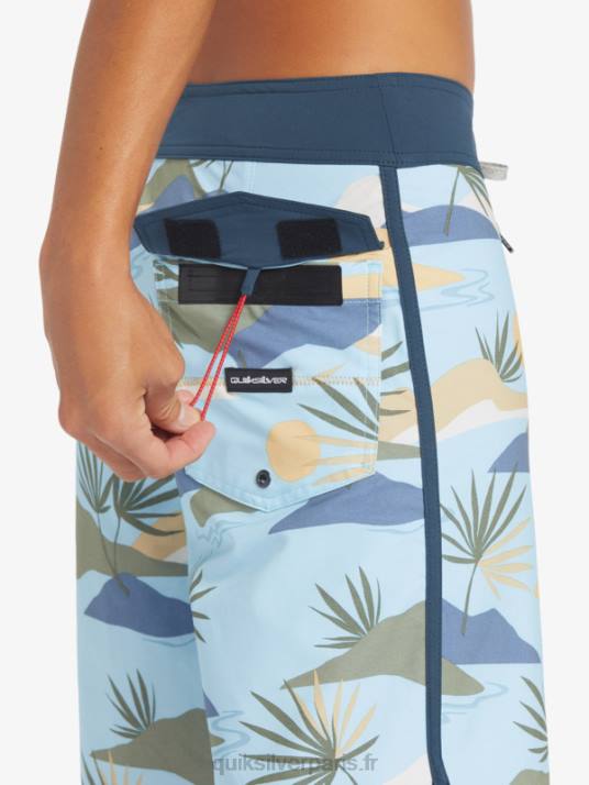 Hommes Quiksilver boardshort festonné 19 en soie de surf D6PT218 bleu ciel