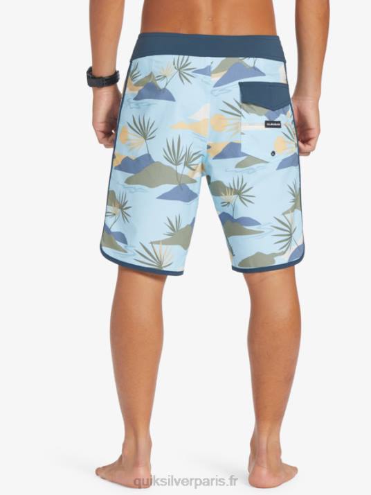 Hommes Quiksilver boardshort festonné 19 en soie de surf D6PT218 bleu ciel