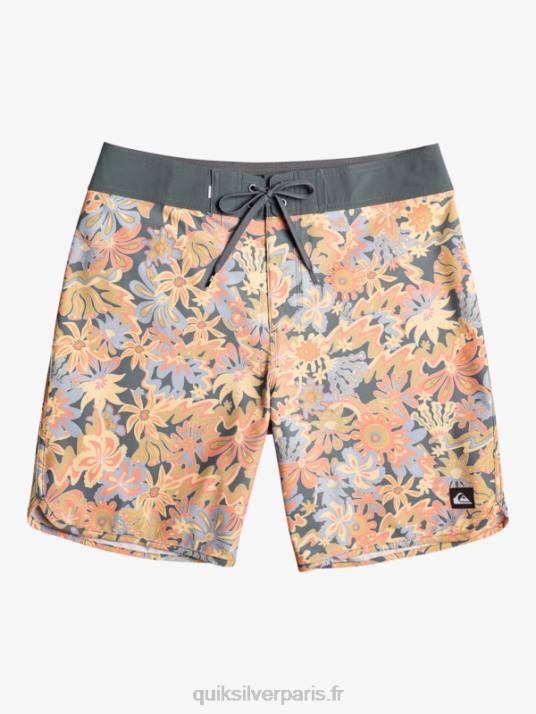 Hommes Quiksilver boardshort festonné 19 en soie de surf D6PT219 ardoise foncée