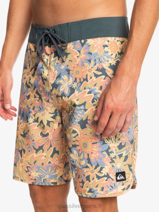 Hommes Quiksilver boardshort festonné 19 en soie de surf D6PT219 ardoise foncée