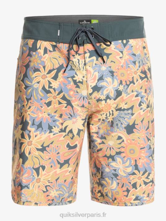 Hommes Quiksilver boardshort festonné 19 en soie de surf D6PT219 ardoise foncée