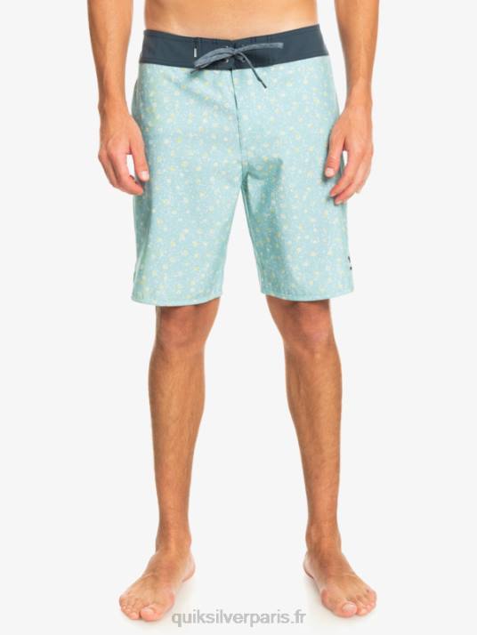 Hommes Quiksilver boardshort festonné 19 en soie de surf D6PT220 bleu ciel