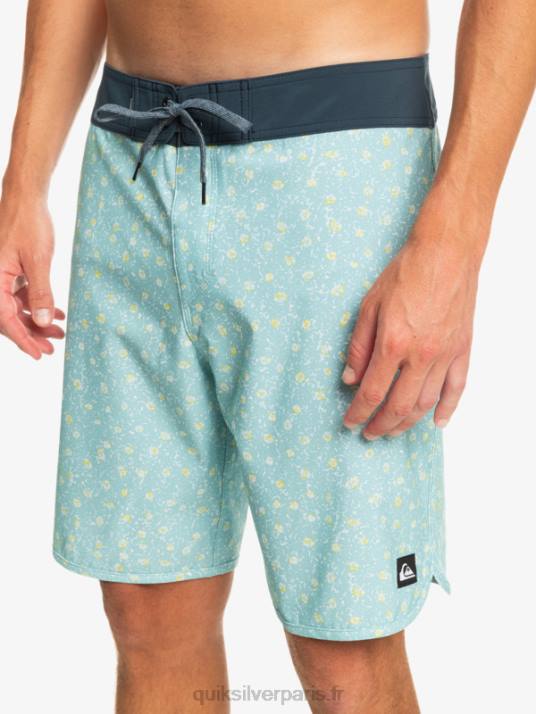 Hommes Quiksilver boardshort festonné 19 en soie de surf D6PT220 bleu ciel