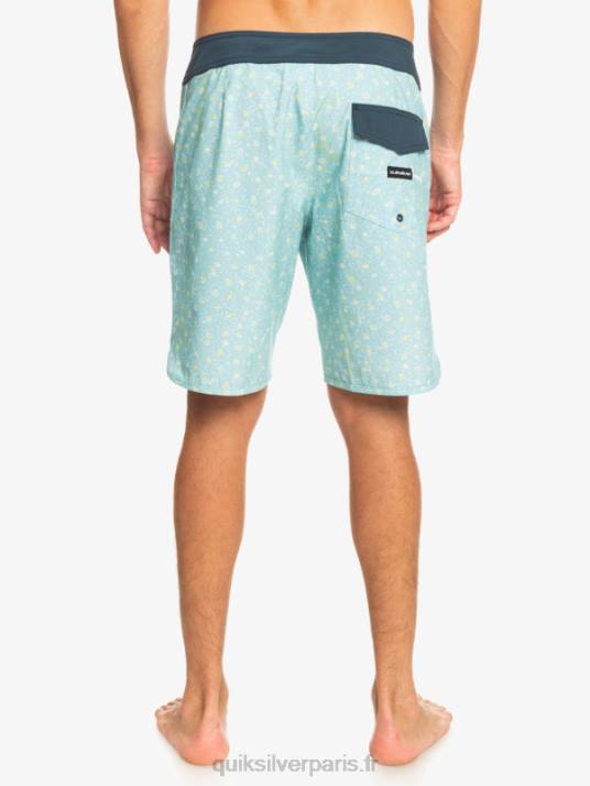 Hommes Quiksilver boardshort festonné 19 en soie de surf D6PT220 bleu ciel