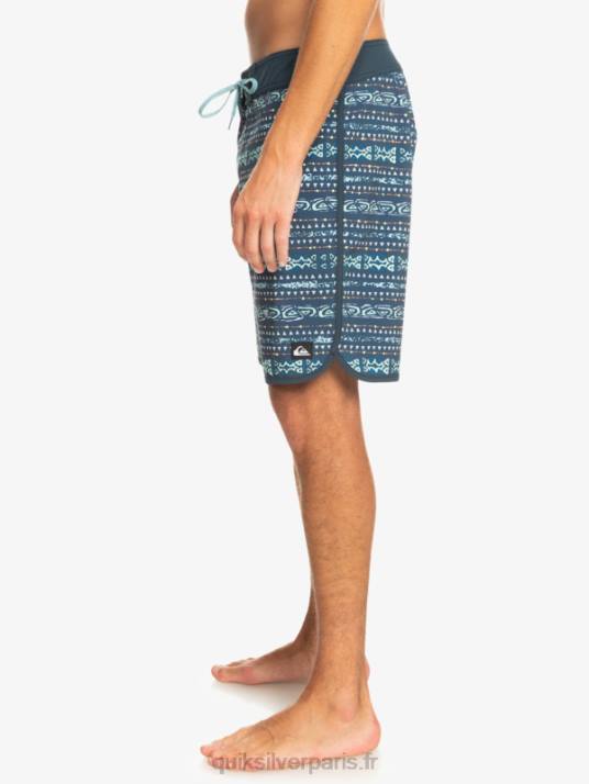 Hommes Quiksilver boardshort festonné 19 en soie de surf D6PT221 La marine de minuit