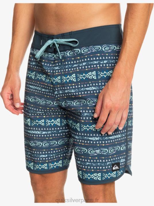 Hommes Quiksilver boardshort festonné 19 en soie de surf D6PT221 La marine de minuit