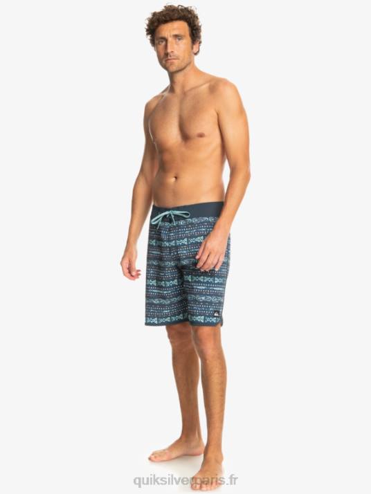 Hommes Quiksilver boardshort festonné 19 en soie de surf D6PT221 La marine de minuit