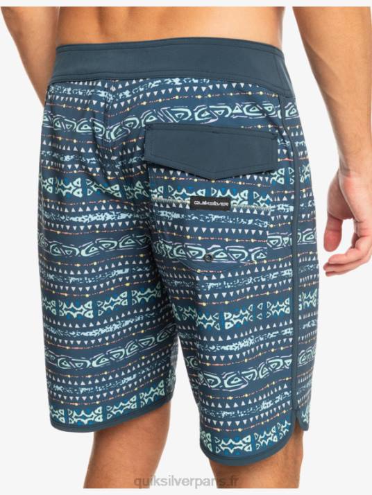Hommes Quiksilver boardshort festonné 19 en soie de surf D6PT221 La marine de minuit