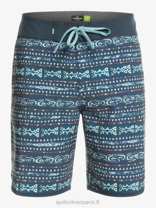 Hommes Quiksilver boardshort festonné 19 en soie de surf D6PT221 La marine de minuit