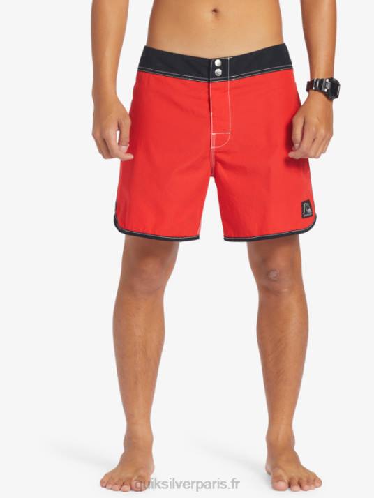 Hommes Quiksilver boardshort original à pression festonnée 16 D6PT169 rouge à haut risque
