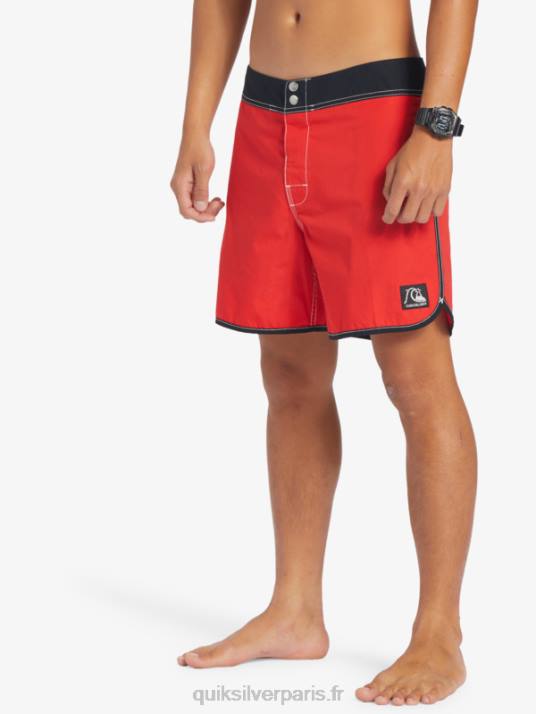 Hommes Quiksilver boardshort original à pression festonnée 16 D6PT169 rouge à haut risque