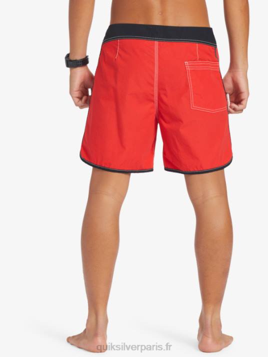 Hommes Quiksilver boardshort original à pression festonnée 16 D6PT169 rouge à haut risque