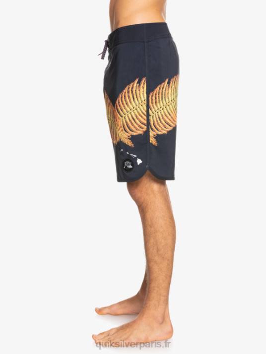 Hommes Quiksilver boardshort surfsilk hawaii festonné 19 D6PT1881 noir