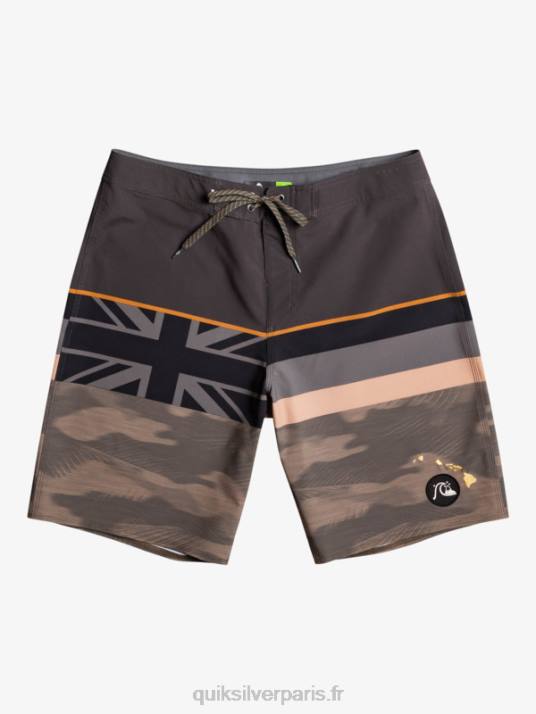Hommes Quiksilver boardshort surfsilk à rayures délavées 20 D6PT1603 feuille de vigne
