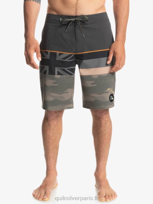 Hommes Quiksilver boardshort surfsilk à rayures délavées 20 D6PT1603 feuille de vigne