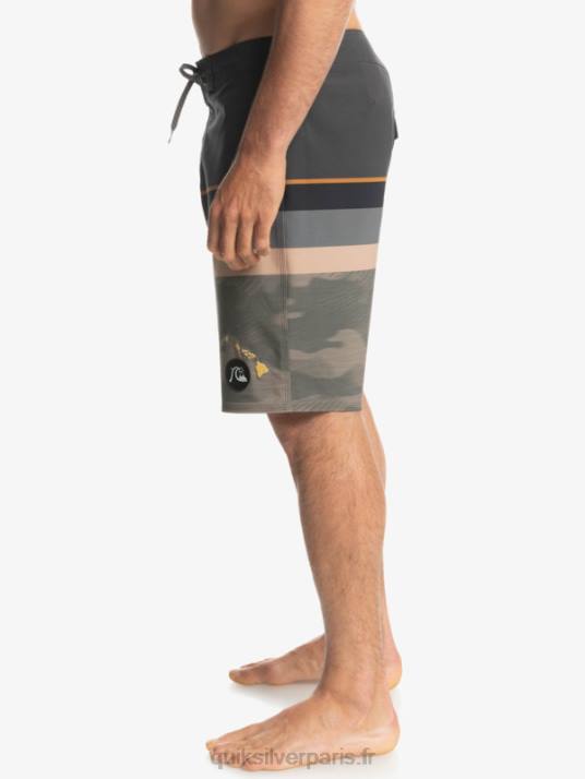Hommes Quiksilver boardshort surfsilk à rayures délavées 20 D6PT1603 feuille de vigne
