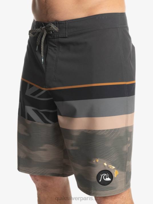 Hommes Quiksilver boardshort surfsilk à rayures délavées 20 D6PT1603 feuille de vigne