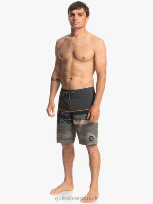 Hommes Quiksilver boardshort surfsilk à rayures délavées 20 D6PT1603 feuille de vigne