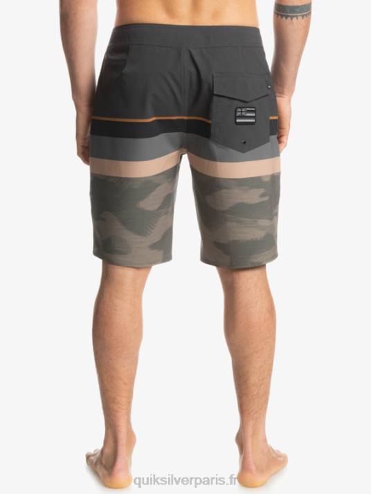 Hommes Quiksilver boardshort surfsilk à rayures délavées 20 D6PT1603 feuille de vigne