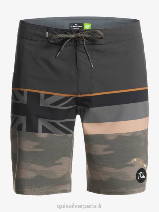 Hommes Quiksilver boardshort surfsilk à rayures délavées 20 D6PT1603 feuille de vigne