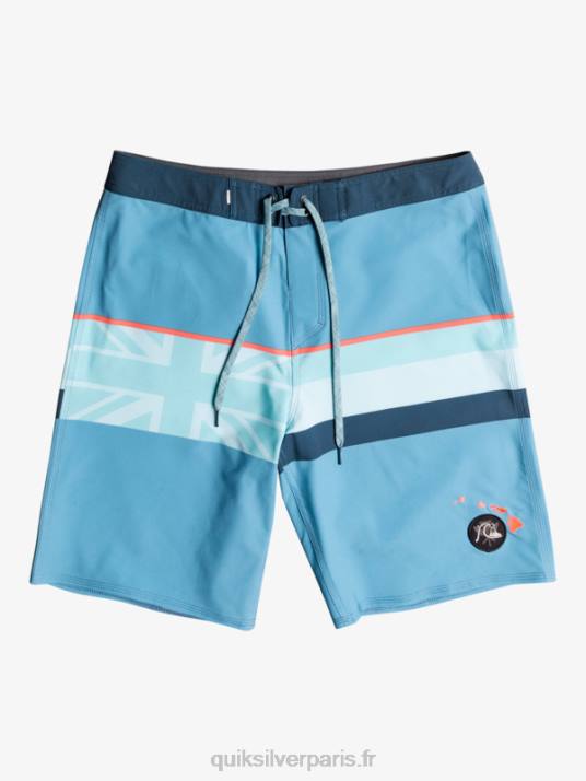 Hommes Quiksilver boardshort surfsilk à rayures délavées 20 D6PT1604 bleu delph