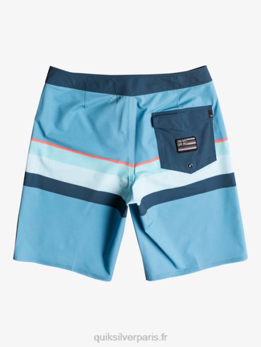 Hommes Quiksilver boardshort surfsilk à rayures délavées 20 D6PT1604 bleu delph