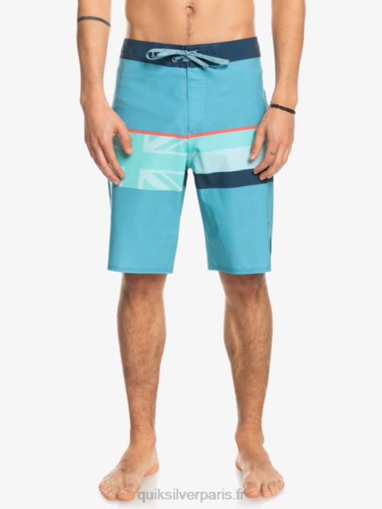 Hommes Quiksilver boardshort surfsilk à rayures délavées 20 D6PT1604 bleu delph