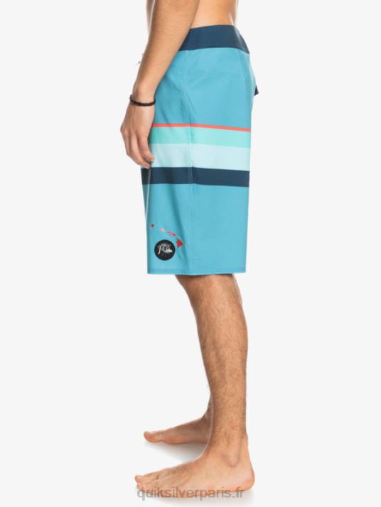 Hommes Quiksilver boardshort surfsilk à rayures délavées 20 D6PT1604 bleu delph