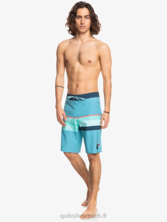 Hommes Quiksilver boardshort surfsilk à rayures délavées 20 D6PT1604 bleu delph