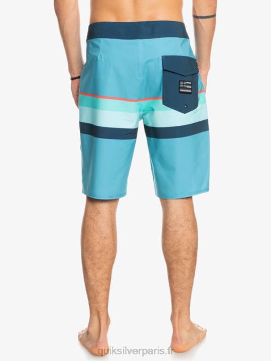 Hommes Quiksilver boardshort surfsilk à rayures délavées 20 D6PT1604 bleu delph
