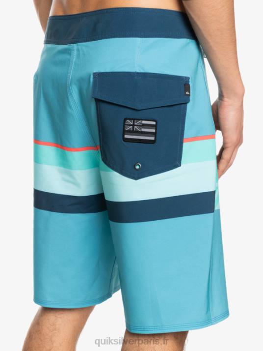 Hommes Quiksilver boardshort surfsilk à rayures délavées 20 D6PT1604 bleu delph
