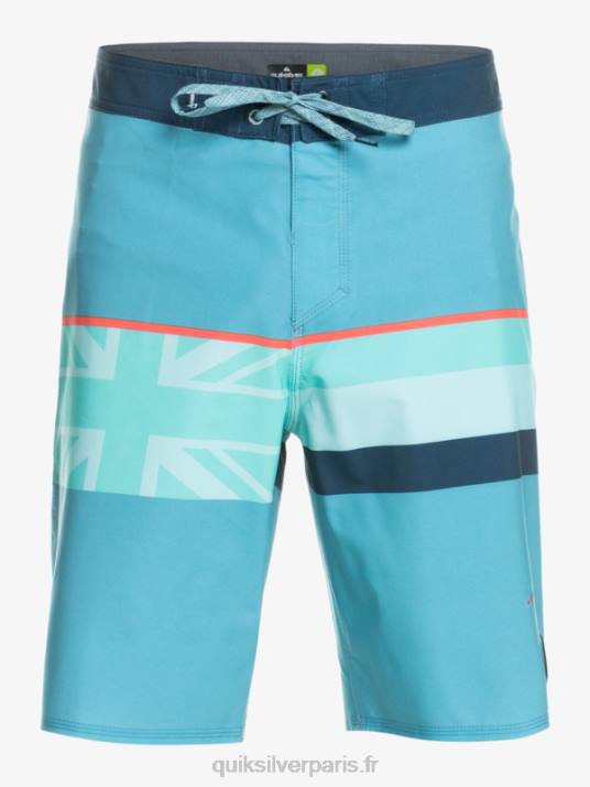 Hommes Quiksilver boardshort surfsilk à rayures délavées 20 D6PT1604 bleu delph