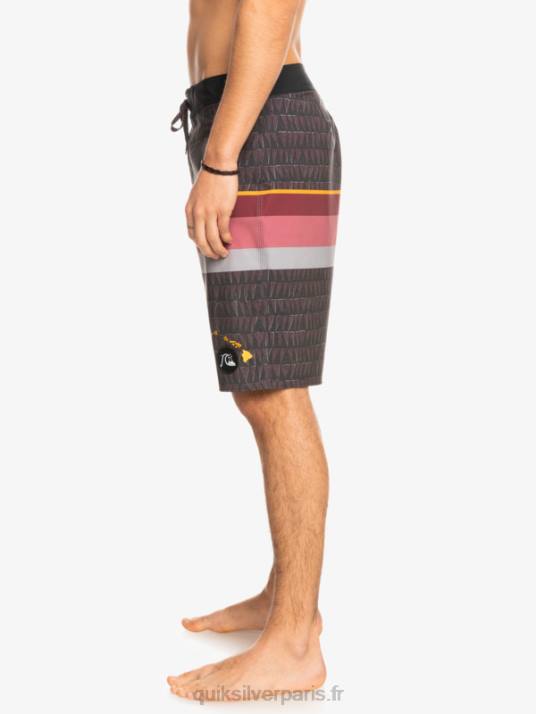 Hommes Quiksilver boardshort surfsilk à rayures délavées 20 D6PT1605 vin rubis