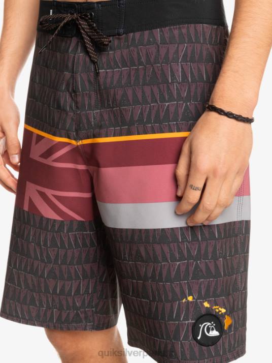 Hommes Quiksilver boardshort surfsilk à rayures délavées 20 D6PT1605 vin rubis