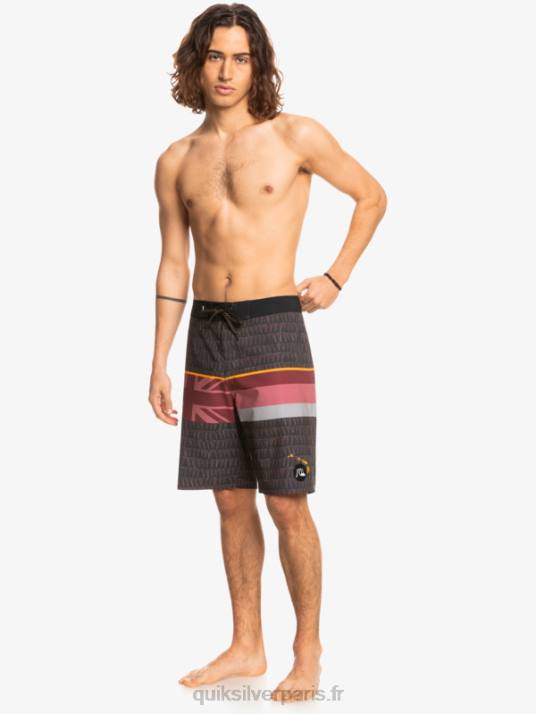 Hommes Quiksilver boardshort surfsilk à rayures délavées 20 D6PT1605 vin rubis