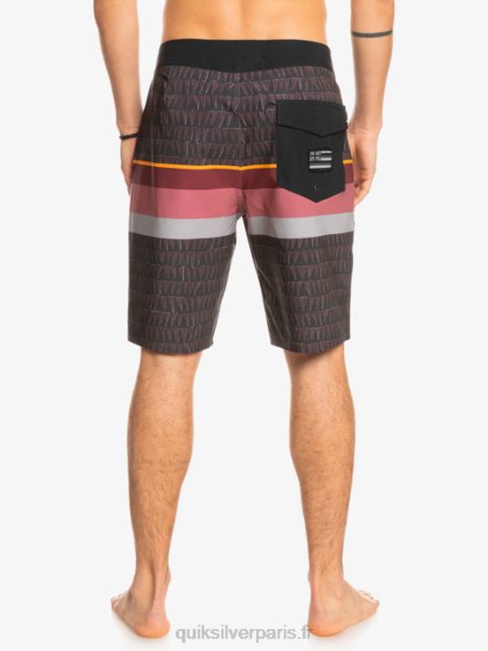 Hommes Quiksilver boardshort surfsilk à rayures délavées 20 D6PT1605 vin rubis