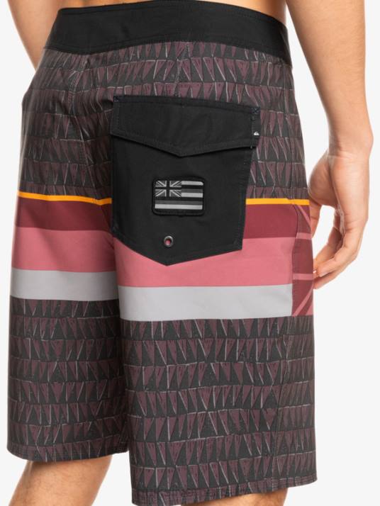 Hommes Quiksilver boardshort surfsilk à rayures délavées 20 D6PT1605 vin rubis