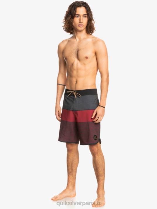 Hommes Quiksilver boardshort tijuana 19 en soie de surf D6PT1405 vin rubis